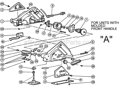Page A Diagram and Parts List for 7696 Type 2 Black and Decker Planer Jointer